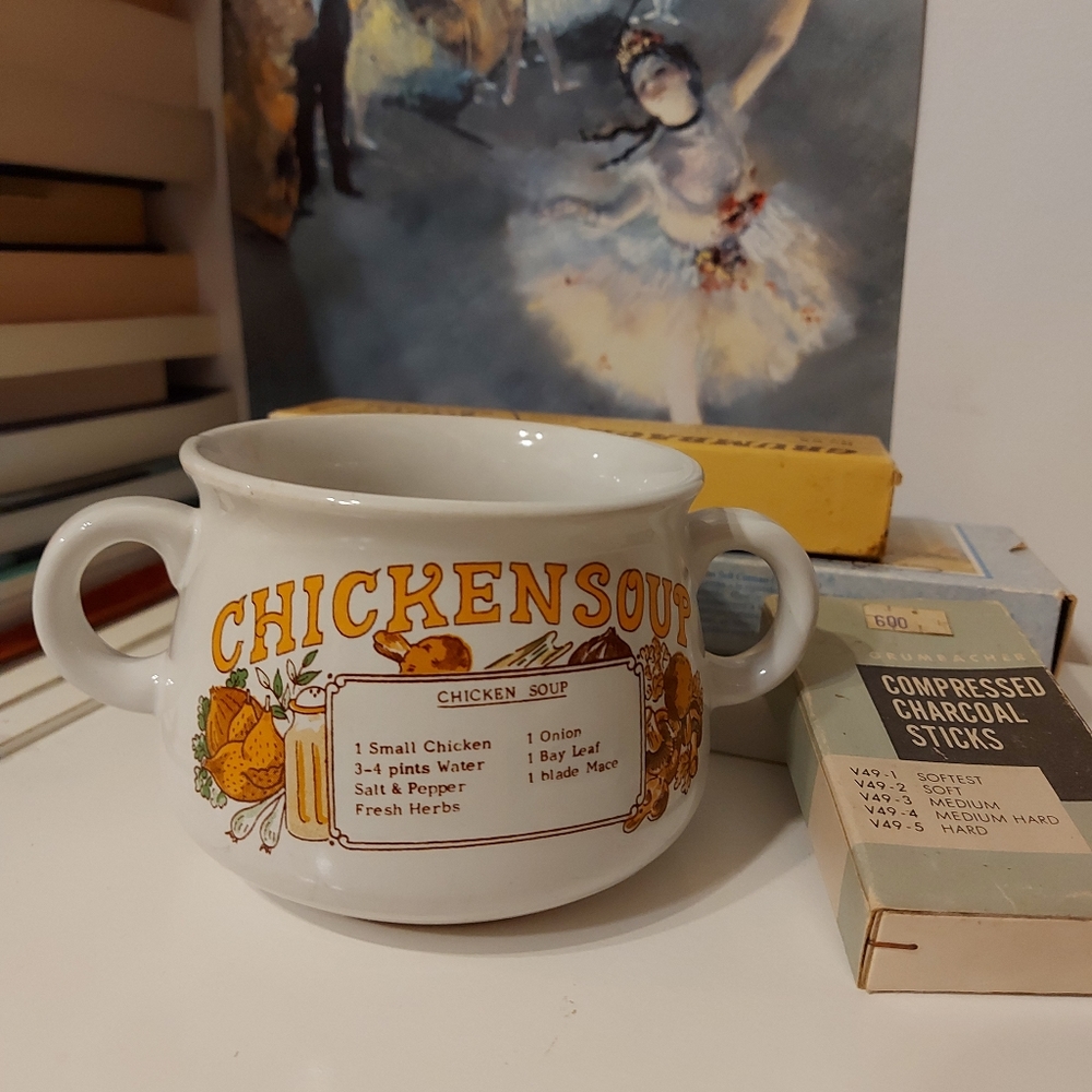 Vintage Chicken Soup Two Handled Mug